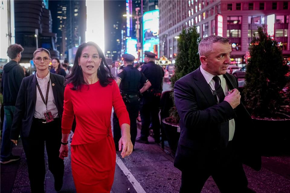 Annalena Baerbock, Präsidentin der Generalversammlung der Vereinten Nationen, am Times Square in New York (Archivbild).Kay Nietfeld/dpa
