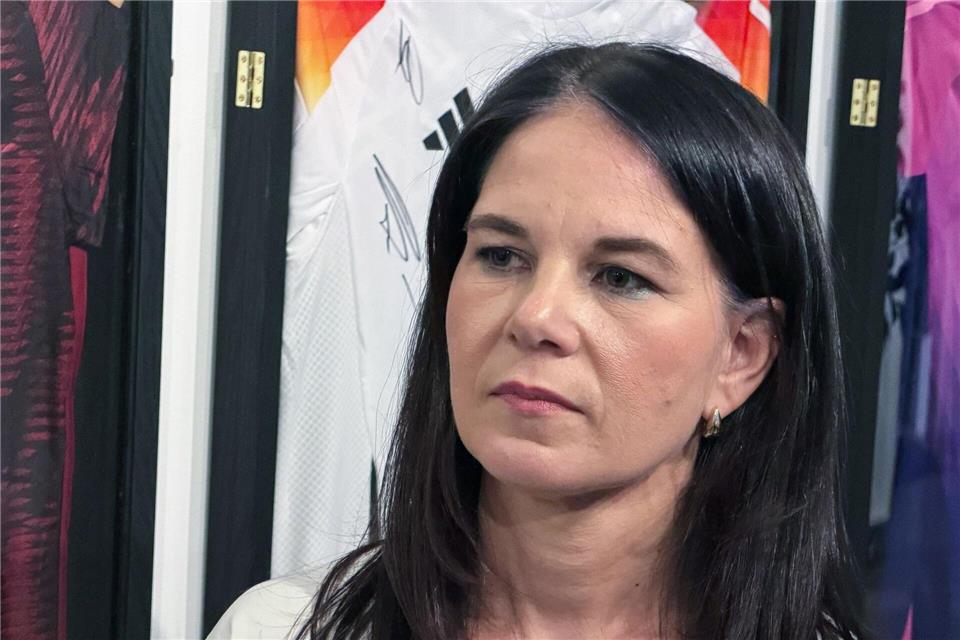 Annalena Baerbock besuchte das German House of Soccer in New York.Christoph Lother/dpa