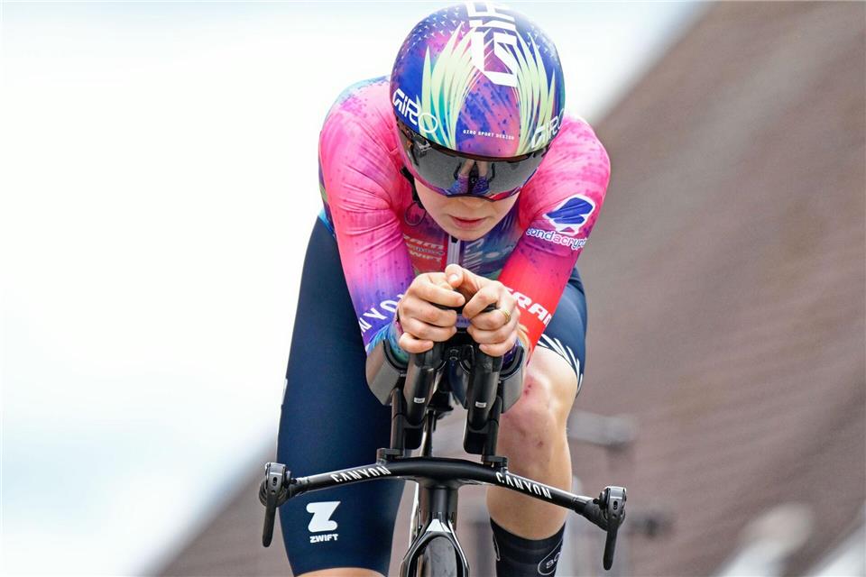 Antonia Niedermaier hat bei der Tour de France der Frauen im Zeitfahren die Top Ten verpasst. (Archivbild)Uwe Anspach/dpa