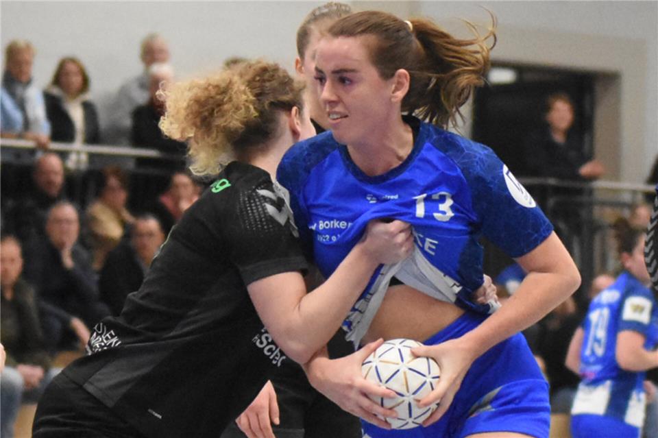 Arbeitete sich erfolglos am letzten den Gegner des Jahres im Kreis Heinsberg ab: Teresa Stroick mit dem TV Borken.