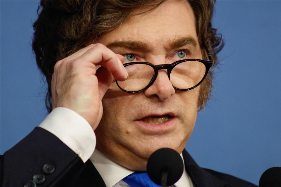 Argentiniens Präsident Javier Milei will mit einem Dekret gegen Ausländer vorgehen, die „Hassbotschaften“ gegen das südamerikanische Land verbreiten. (Archivbild)Kena Betancur/AP/dpa