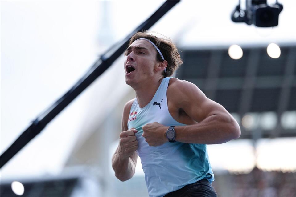 Armand Duplantis ist wieder in der Erfolgsspur.Aurelien Morissard/AP/dpa