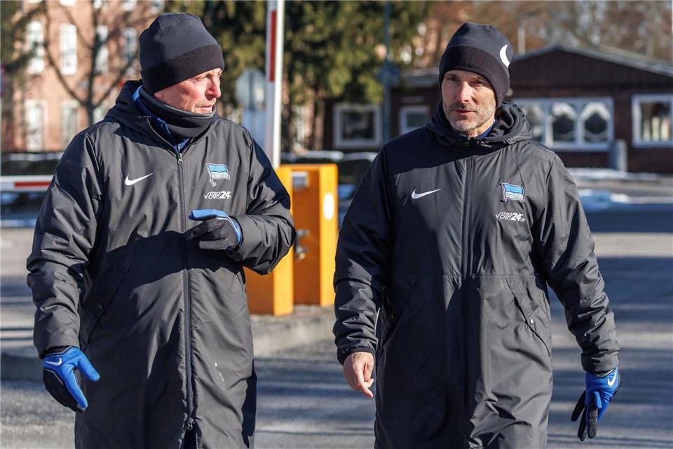 Armin Reutershahn (l) bekam nach seiner Verpflichtung mit Stefan Leitl schnell einen neuen Chef.Andreas Gora/dpa