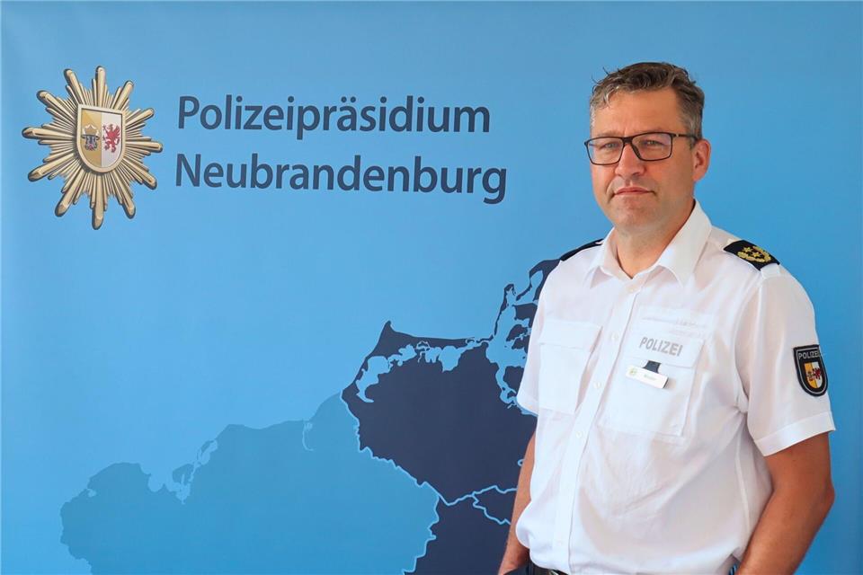 Arne Wurzler ist im Juli zum Polizeipräsidenten des Polizeipräsidiums Neubrandenburg ernannt worden. (Foto-Handout)Caroline Kohl/Polizeipräsidium Neubrandenburg/dpa