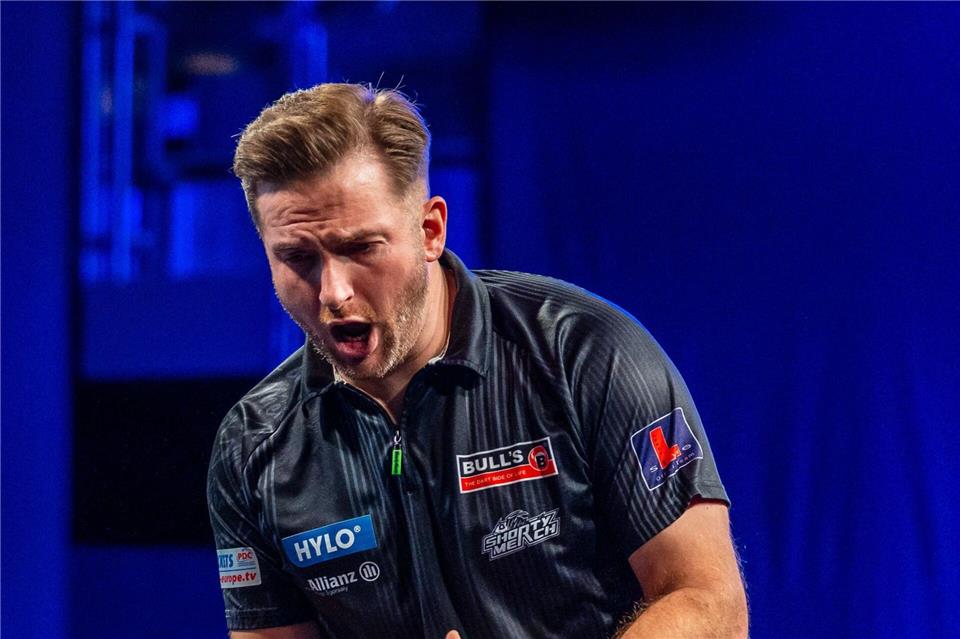 Arno Merk spielt erstmals bei der Darts-WM.Sebastian Doppstadt/PDC Europe/dpa
