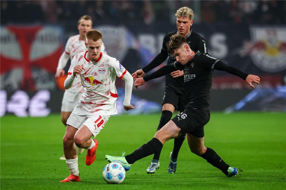 Nullnummer gegen Gladbach: Leipzig in der Ergebnis-Krise Arthur Vermeeren (l.) zählte zu den besten Leipzigern.Jan Woitas/dpa