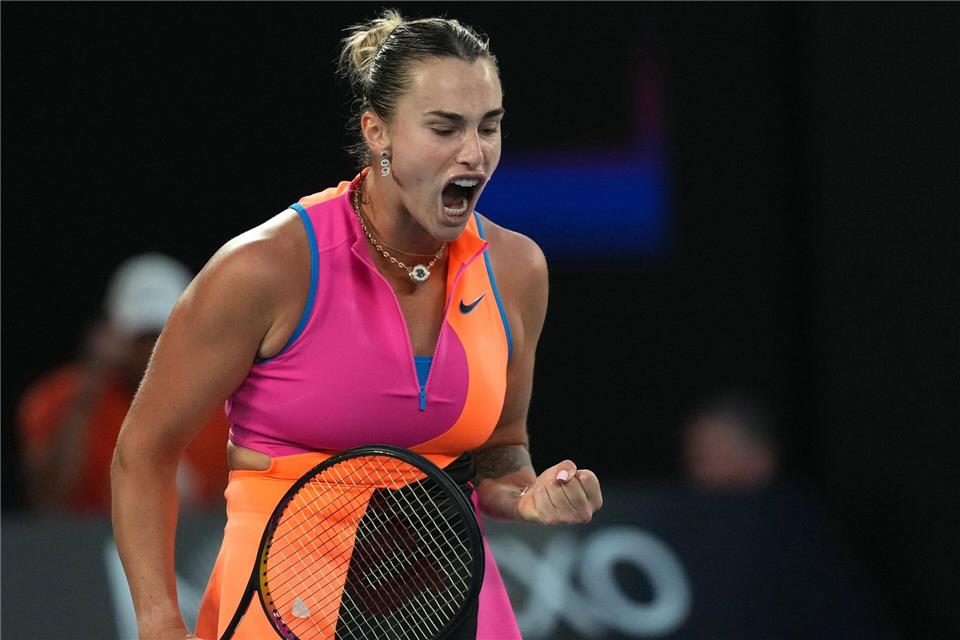 Aryna Sabalenka steht in Melbourne zum vierten Mal in Serie im Finale.Dar Yasin/AP/dpa