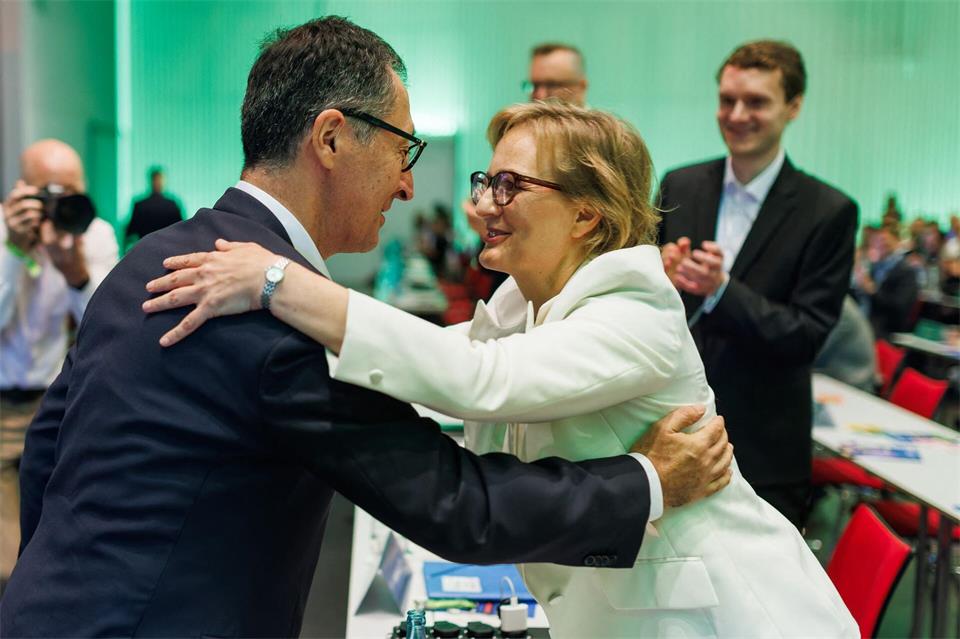 Auch Grünen-Chefin Franziska Brantner nahm am ersten Tag des Parteitags der Grünen im Südwesten teil.Philipp von Ditfurth/dpa