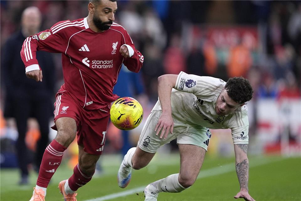 Auch Mohamed Salah blieb gegen Nottingham torlos.Peter Byrne/PA Wire/dpa