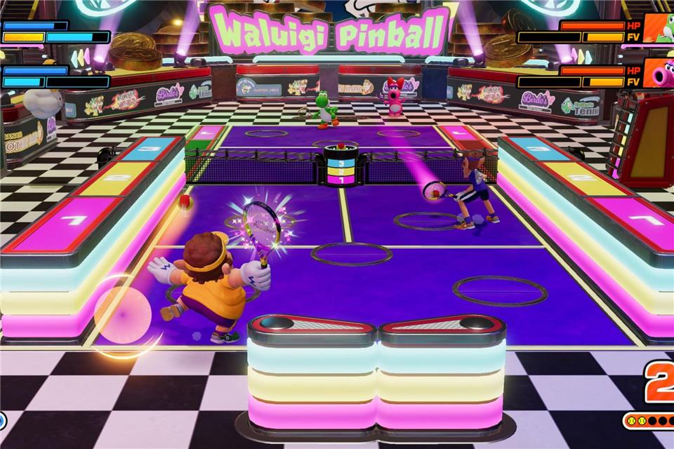 Auch Special Matches gehören zum Game, darunter ein Pinball Match (Bild), also Tennis im Flipper-Stil.Nintendo/dpa-tmn