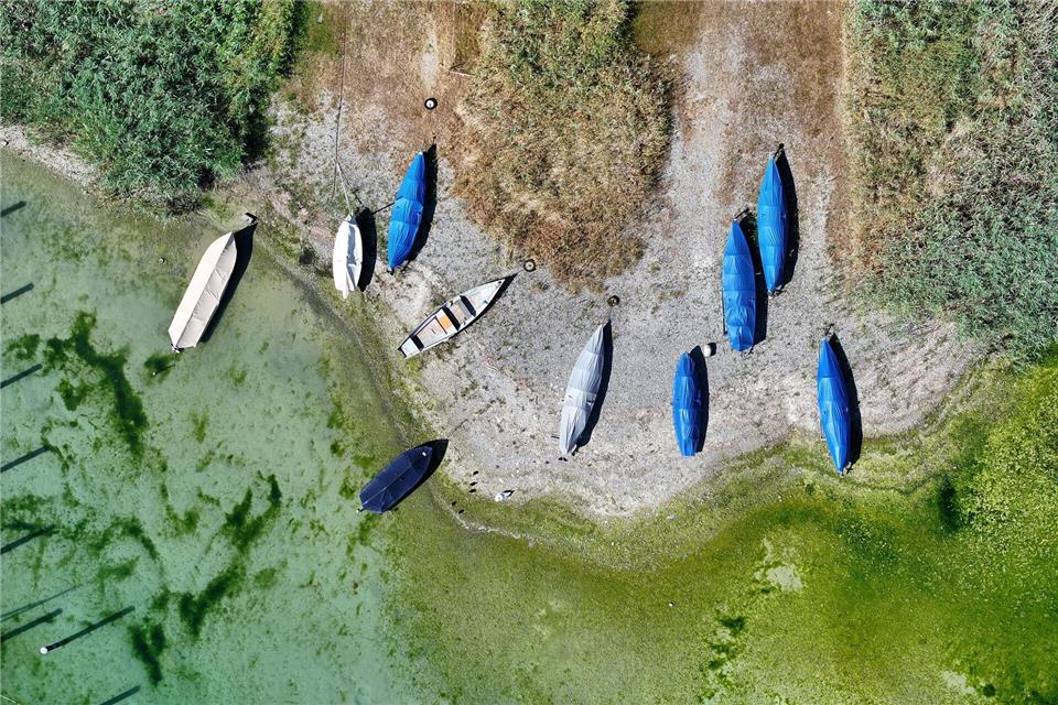 Auch am Bodensee lagen schon vor Wochen Boote auf dem Trockenen.Felix Kästle/dpa