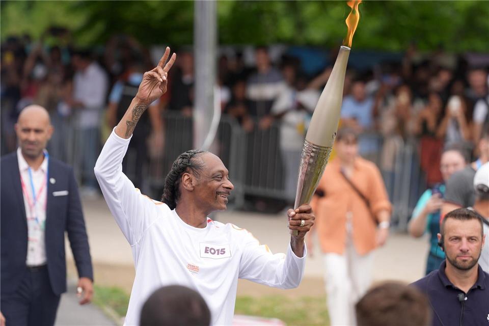 Auch  beim Fackellauf in Paris war Snoop DoggMarcus Brandt/dpa