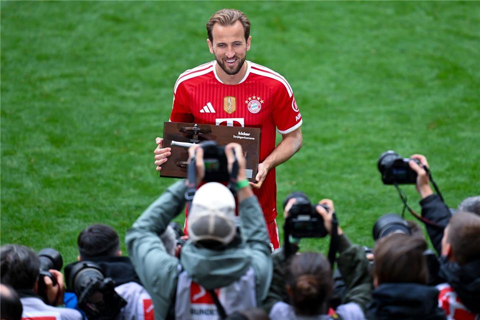 Auch der beste Torjäger Europas: Bayerns Harry Kane. (Archivbild)Sven Hoppe/dpa