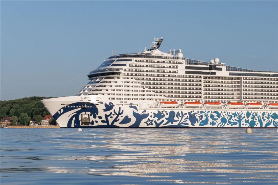 Auch die Kreuzfahrt der „MSC Euribia“ ab Kiel am 16. Mai wird wie geplant stattfinden.Markus Scholz/dpa/dpa-tmn