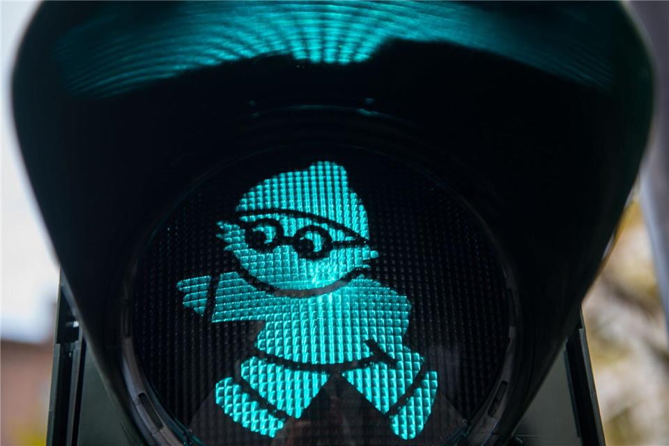 Auch die Mainzelmännchen sind auf Ampeln zu sehen. (Archivbild)Andreas Arnold/dpa