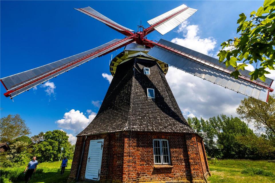 Auch die Windmühle Stove ist beim Mühlentag am Pfingstmontag dabei. Jens Büttner/dpa