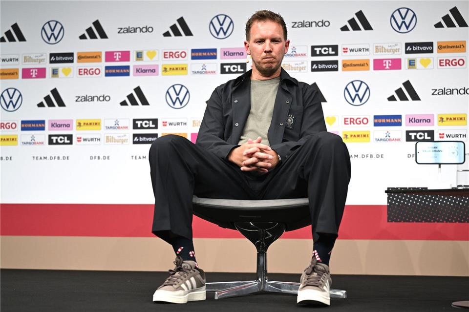Auch ein Hingucker: Nagelsmanns Socken. Federico Gambarini/dpa