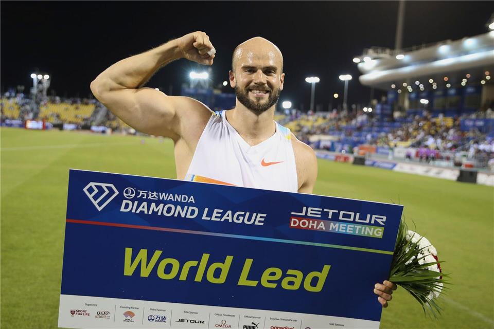 Auch in Offenburg stark: Der Weltjahresbeste Julian Weber.Hussein Sayed/AP/dpa