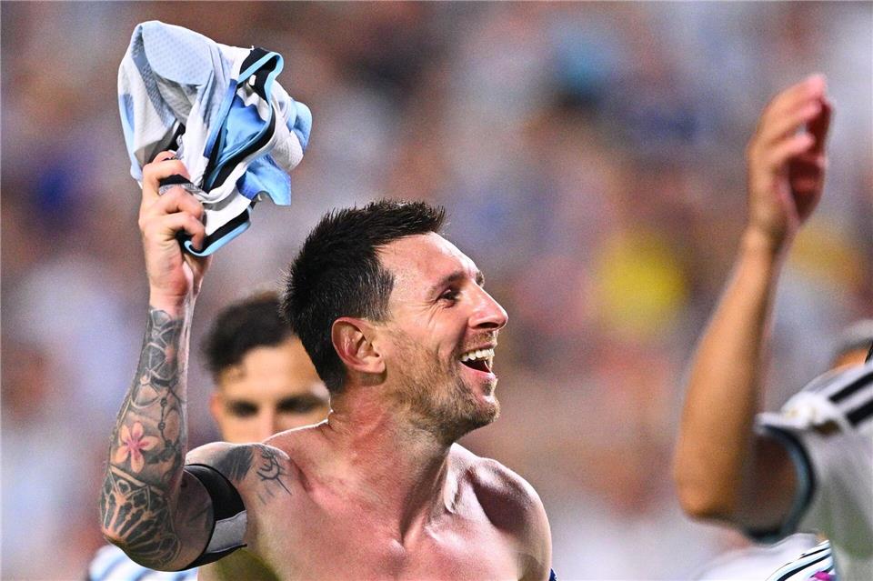 Auch ohne eigenes Tor überglücklich: Lionel Messi.Tom Weller/dpa
