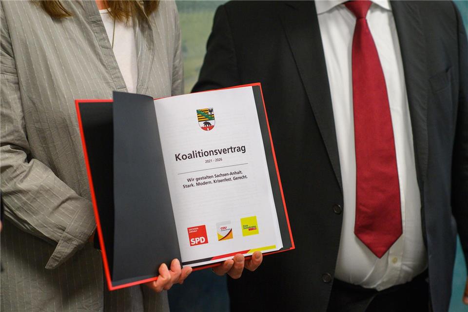 Auf 157 Seiten wurden zahlreiche Ankündigungen für die fünfjährige Amtszeit gemacht: Alles konnten CDU, SPD und FDP aber nicht umsetzen. (Archivbild) Klaus-Dietmar Gabbert/dpa-Zentralbild/ZB