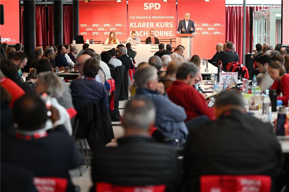 Auf dem Parteitag der Bremer SPD diskutieren die Mitglieder über die Bundes- und Landespolitik. Carmen Jaspersen/dpa