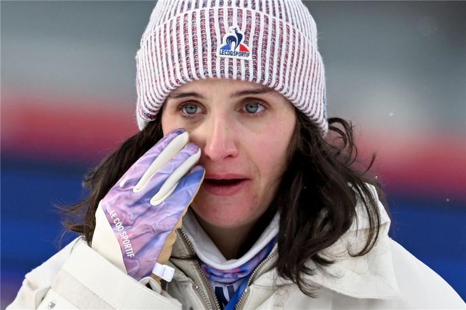 Auf dem Podium flossen bei Simon Tränen.Hendrik Schmidt/dpa