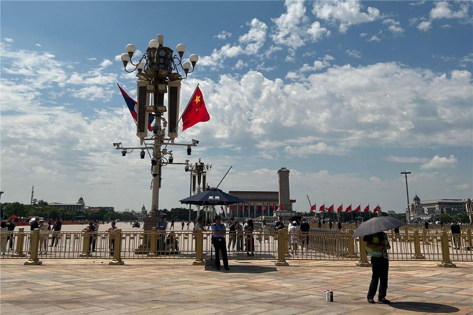 Auf dem Tian’anmen-Platz herrschte zum Gedenktag Normalität. Johannes Neudecker/dpa