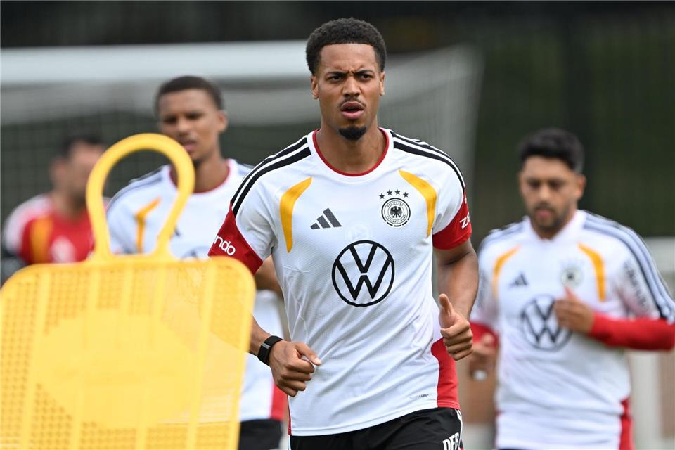 Auf dem Weg zu einem WM-Star? Felix Nmecha beim Training. Federico Gambarini/dpa