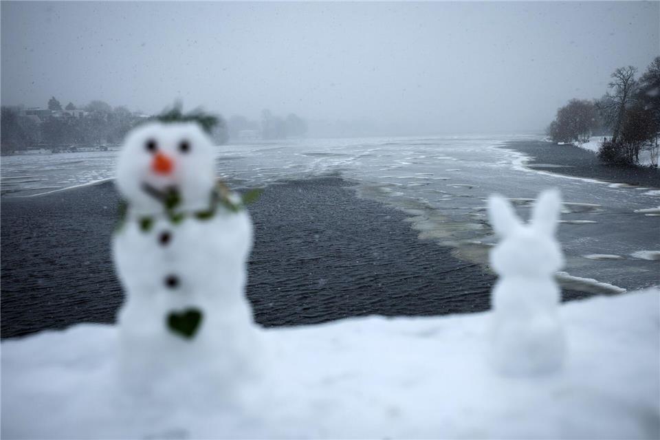 Auf einigen Gewässern in Hamburg bildet sich eine dünne Eisschicht. Christian Charisius/dpa