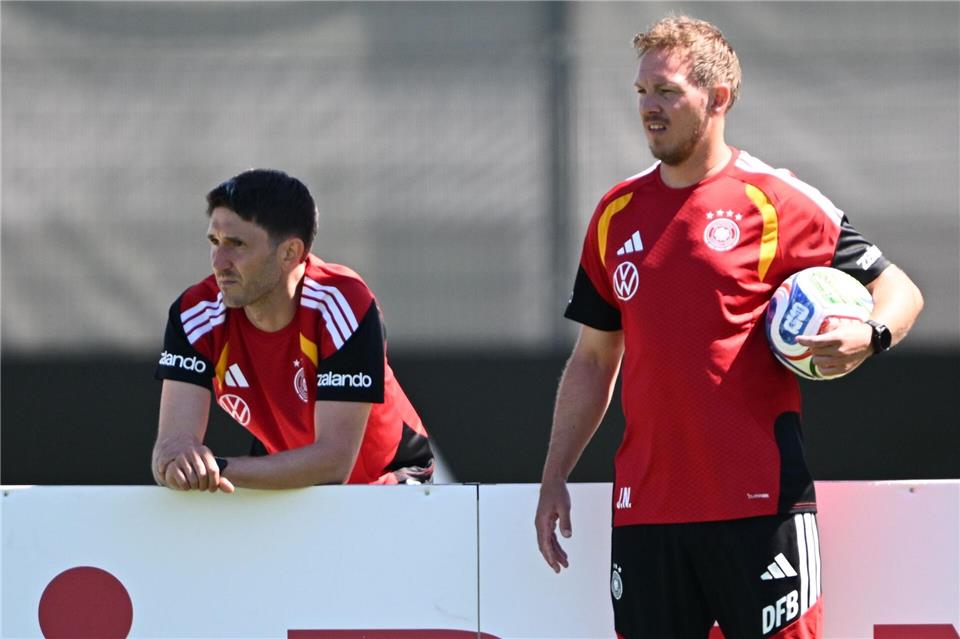 Auf geht’s: Julian Nagelsmann strahlt beim Training Tatendrang aus. Federico Gambarini/dpa