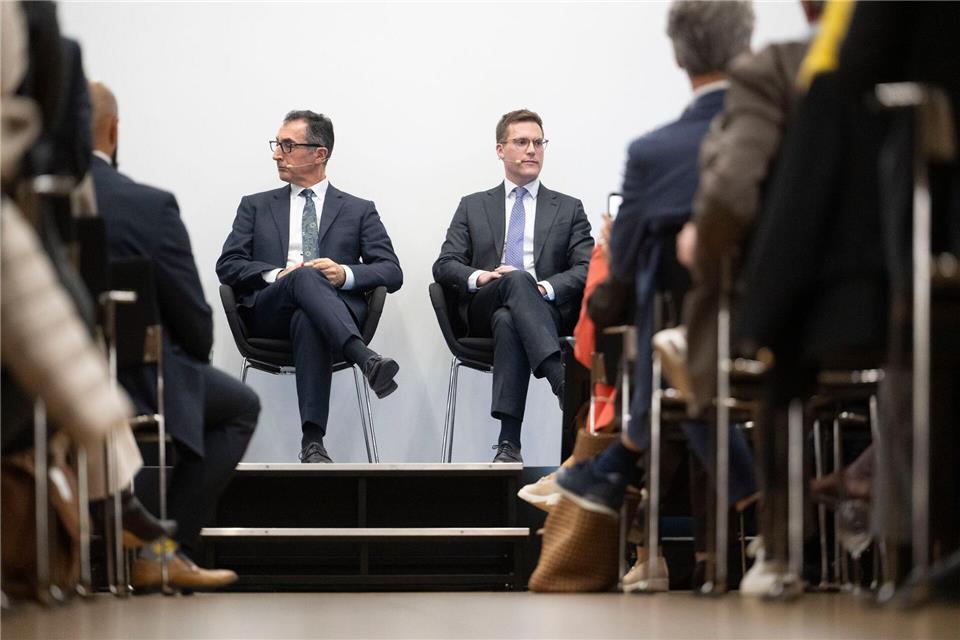 Auf sie fokussiert sich der Wahlkampf im Südwesten wohl: Grünen-Spitzenkandidat Cem Özdemir und CDU-Chef Manuel Hagel. (Archivbild)Marijan Murat/dpa