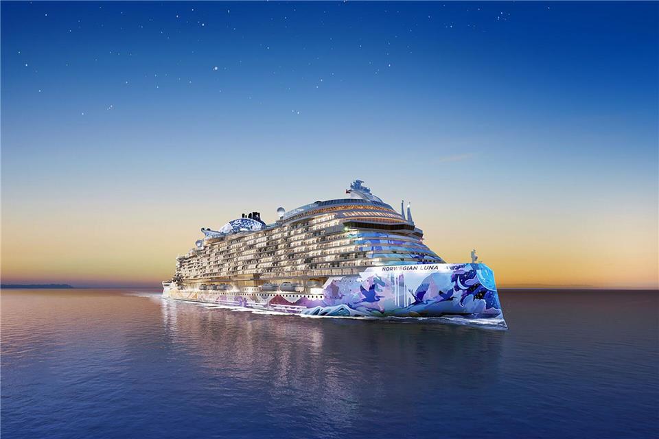 Wasserparks und Wasserstoff: Sechs Schiffs-Premieren 2026  Auffällige Bemalung: Die Optik der „Norwegian Luna“ wurde von der amerikanischen Street-Art-Künstlerin ELLE entworfen.Norwegian Cruise Line/dpa-tmn