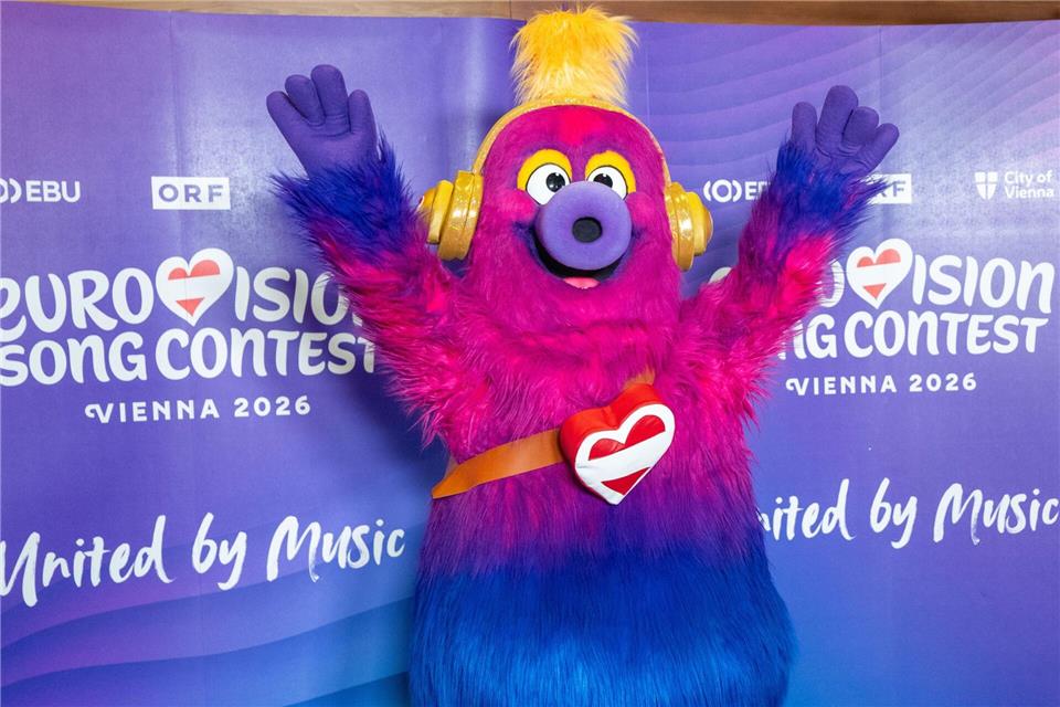 „Auri“ heißt das Maskottchen des 70. ESC in Wien.Georg Hochmuth/APA/dpa