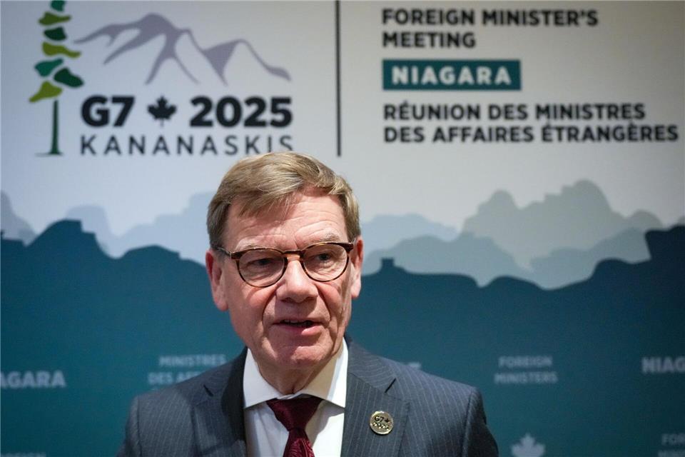 Außenminister Johann Wadephul (CDU) äußert sich am Rande des Treffens der Außenminister der G7-Runde wirtschaftsstarker Demokratien. In Kanada ist der Gaza-Friedensplan eines der Hauptthemen.Soeren Stache/dpa