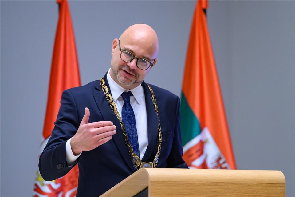 Axel Strasser ist der neue Oberbürgermeister in Frankfurt (Oder).Patrick Pleul/dpa