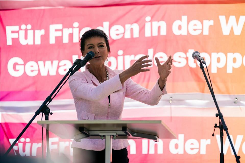 BSW-Gründerin Sahra Wagenknecht wandte sich gegen die deutschen Ukraine-Hilfen.Christoph Soeder/dpa