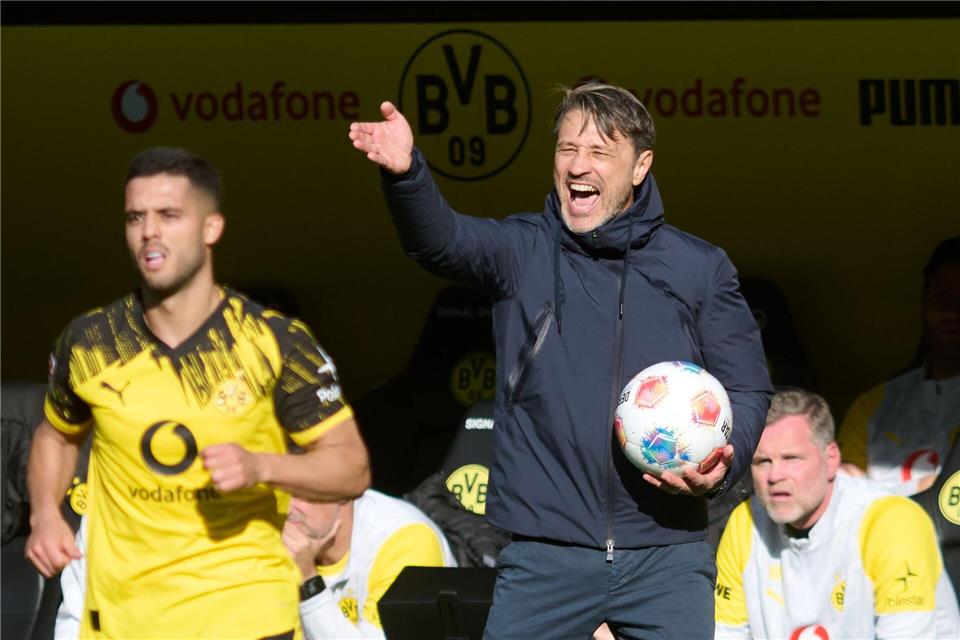 BVB-Coach Niko Kovac ärgert sich über den verpassten Sieg. Bernd Thissen/dpa