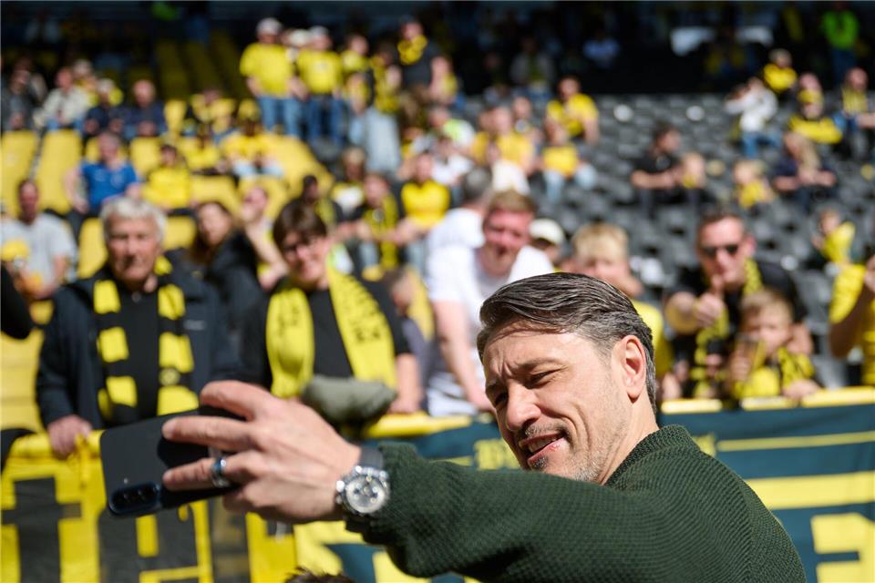 BVB-Coach Niko Kovac war am Sonntag bestens gelauntBernd Thissen/dpa