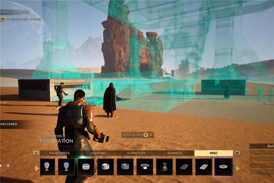 Basenbau spielt in „Dune Awakening“ eine wichtige Rolle.Funcom/dpa-tmn