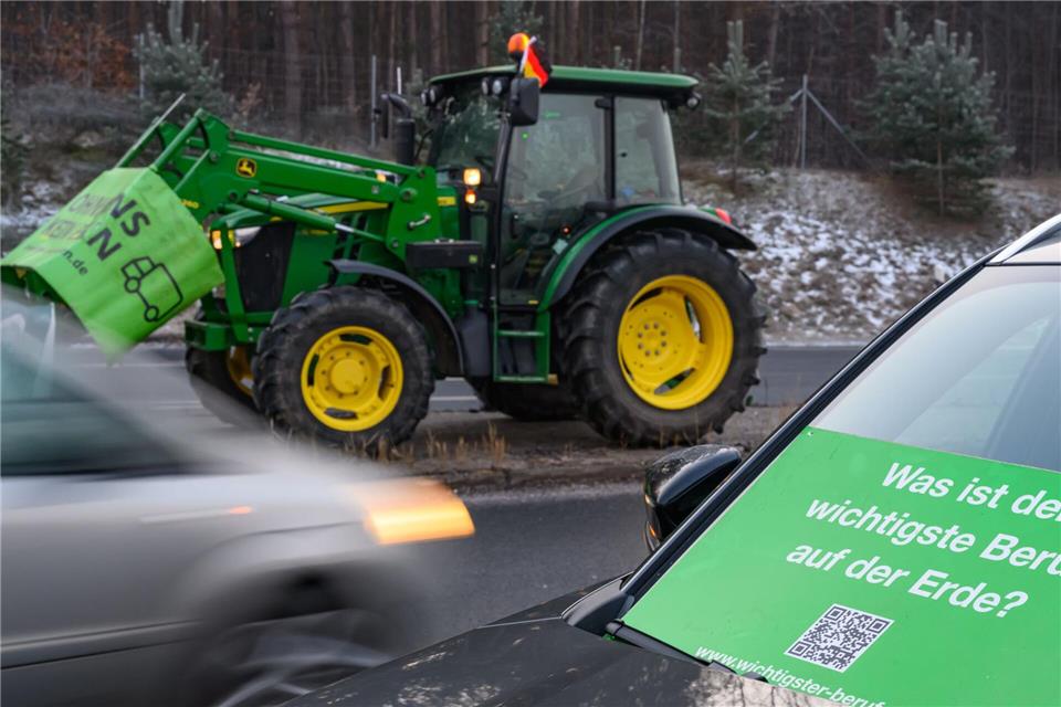 Bauern protestieren gegen das Mercosur-Abkommen, die Industrie ist hingegen dafür.Patrick Pleul/dpa