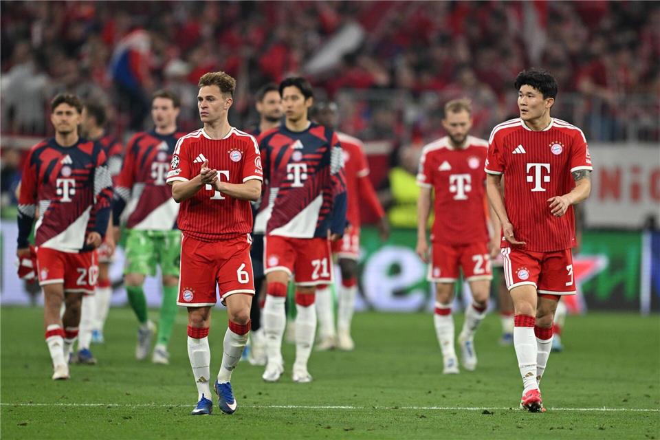 Bayern-Profis nach dem 1:1 gegen Paris.Sven Hoppe/dpa
