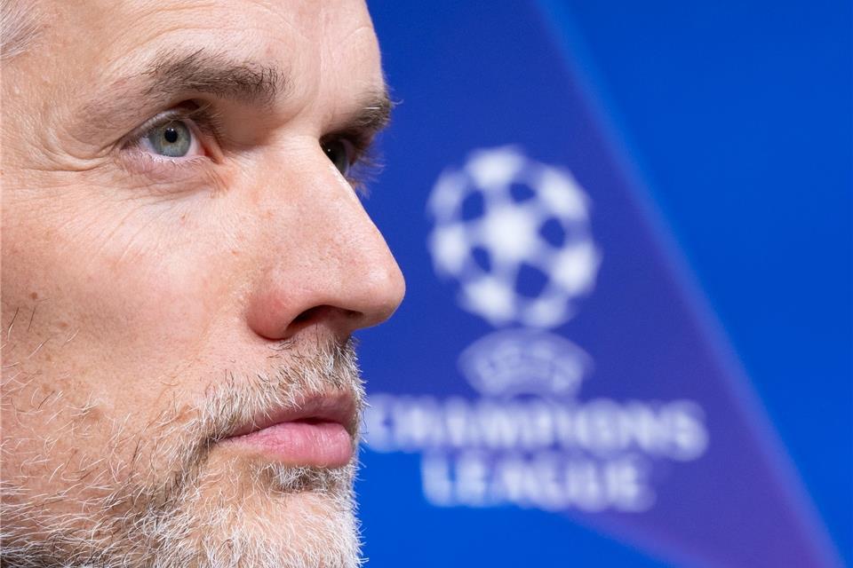 Bayern-Trainer Thomas Tuchel bei der Pressekonferenz vor dem Spiel gegen Lazio Rom.