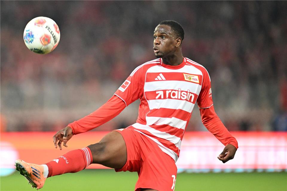 Beendete das Training angeschlagen: Union-Stürmer Ilyas Ansah. (Archivbild)Soeren Stache/dpa