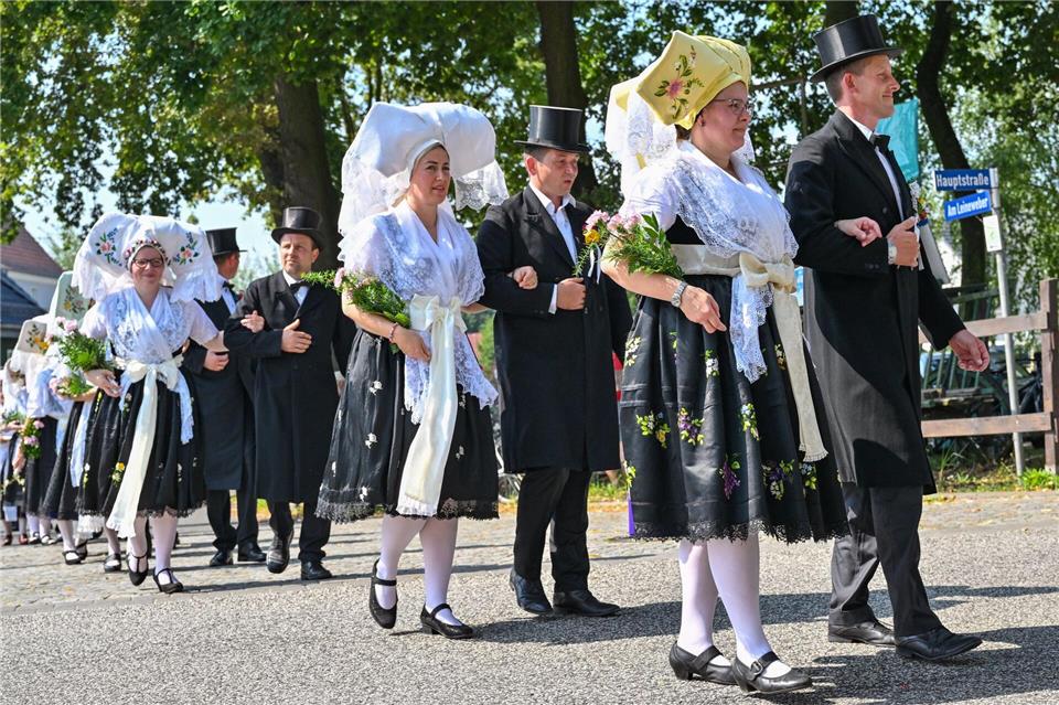 Bei dem Trachtenfest geht es besonders um wendische Bräuche. (Archivbild)Patrick Pleul/dpa