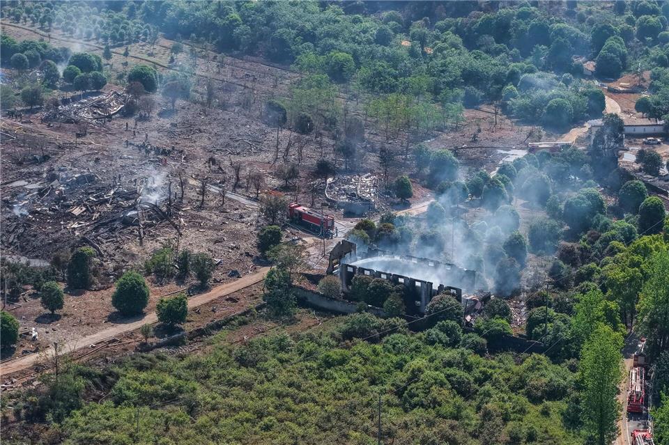 Bei der Explosion einer Feuerwerksfabrik in der Stadt Liuyang sind 37 Menschen ums Leben gekommen. Chen Sihan/Xinhua/AP/dpa