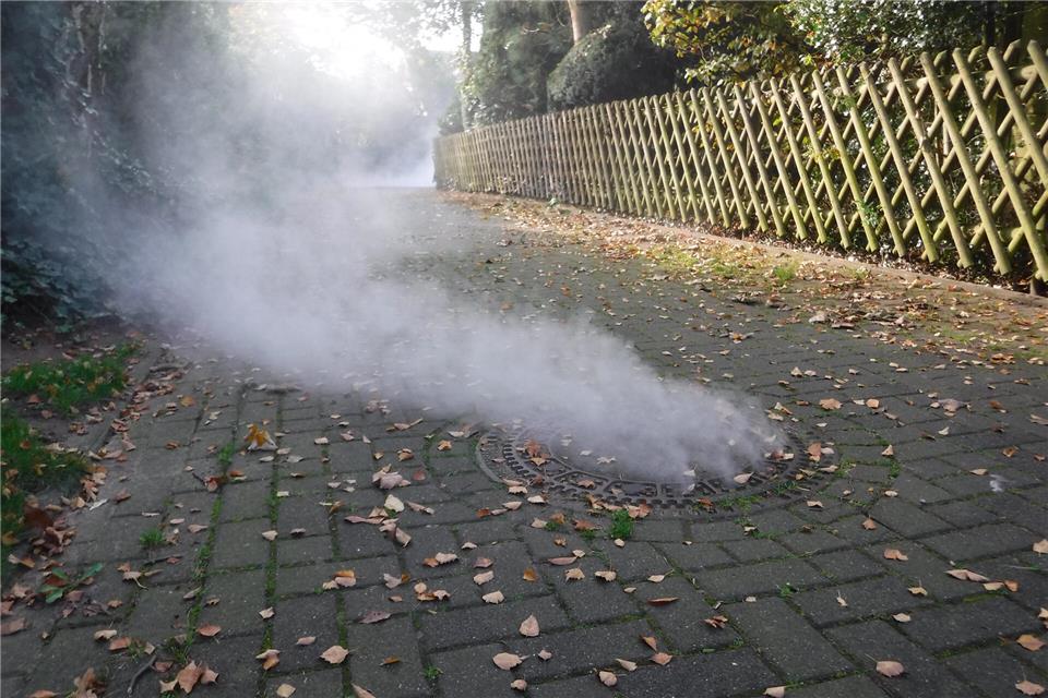 Bei der Überprüfung kann an verschiedenen Stellen Nebel austreten. 