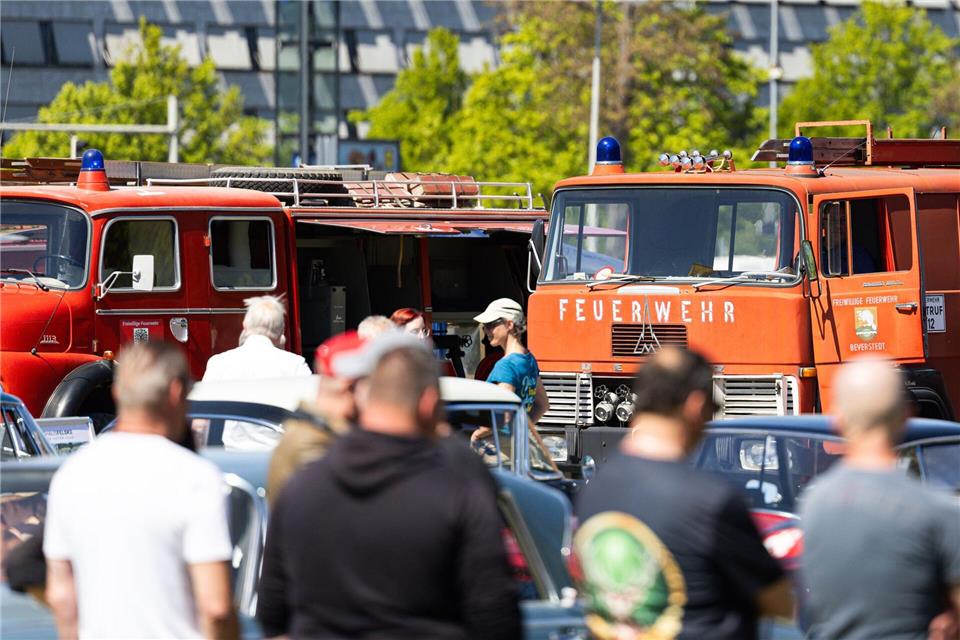 Beim Oldtimertreffen in Braunschweig werden auch alte Feuerwehrautos gezeigt.Michael Matthey/dpa