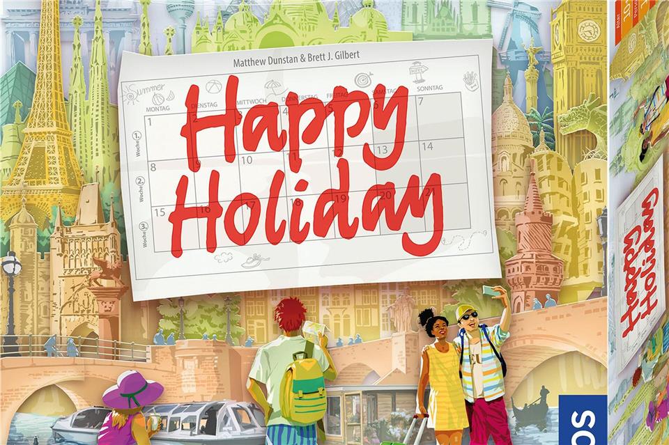 Beim Plättchenlegespiel „Happy Holiday“ reisen 1 bis 4 Spielende am Tisch durch sieben europäische Metropolen. Wer mindestens vier Tage in einer Stadt bleibt, bekommt die meisten Punkte.-/Kosmos/dpa-tmn