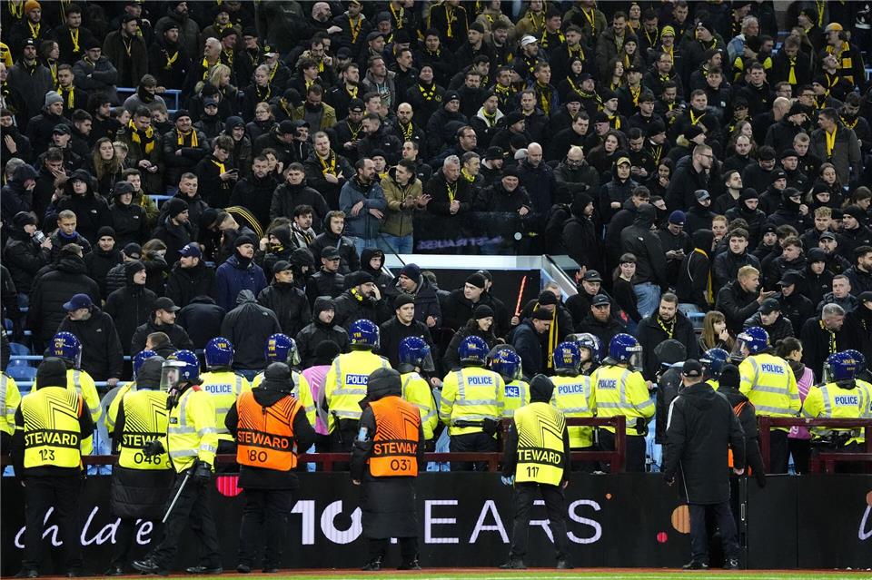 Beim Spiel der Young Boys Bern bei Aston Villa kam es zu Ausschreitungen. (Archivbild)Nick Potts/PA Wire/dpa
