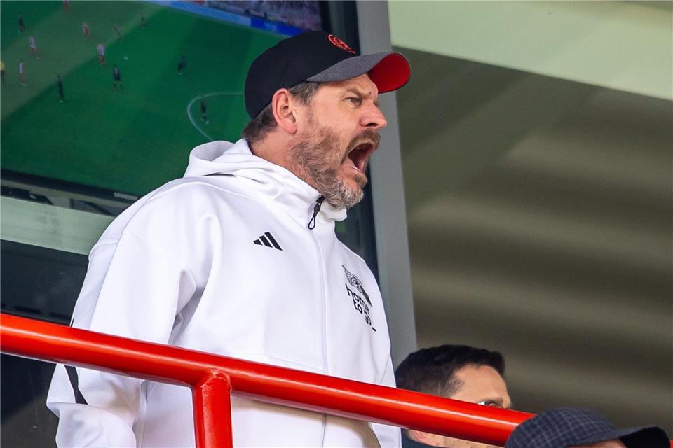 Beim bislang letzten Spiel der Bayern bei Union saß Heimtrainer Steffen Baumgart auf der Tribüne. (Archivbild)Andreas Gora/dpa